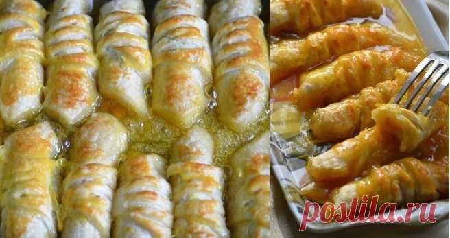 Слойки с мандаринами в карамельном сиропе с хрустящей корочкой! Читать далее...