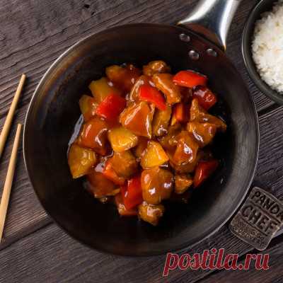 Мясо в кисло-сладком соусе с овощами - Мясные блюда