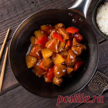 Мясо в кисло-сладком соусе с овощами - Мясные блюда