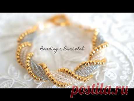 Bead Jewelry Making | Twisted Herringbone Stitch | Flat Spiral Bracelet ビーズステッチ ツイストヘリンボーンブレスレットの作り方