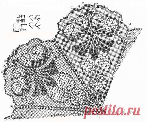 Большая салфетка крючком, филейное вязание » Сайт 