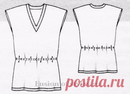 Шьем летнюю тунику из шелка для пышных дам