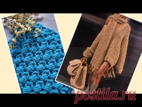 НОВЫЙ, модный узор спицами "Малинки"❤️🧶knitting pattern.