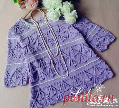 Узор для пуловера спицами