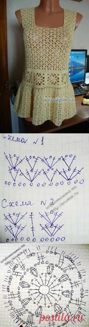 Вязаная крючком туника с описанием и схемой вязания - вязание крючком на kru4ok.ru