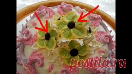 УКРАШЕНИЕ ТОРТОВ , КАК СДЕЛАТЬ СЕРЕДИНКИ ДЛЯ ЦВЕТОВ ИЗ ШОКОЛАДА