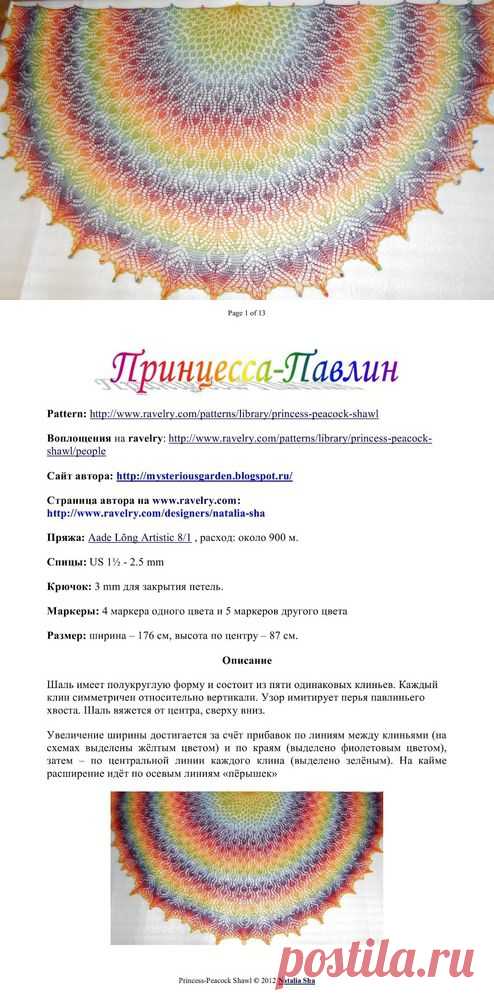 ШАЛЬ "ПРИНЦЕССА - ПАВЛИН"