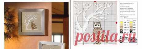 Совы- схемы для вышивки