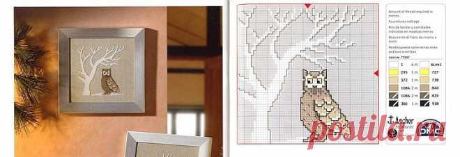 Совы- схемы для вышивки