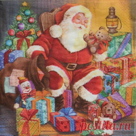 Купить 10шт салфетки для декупажа новый год рождество декупажная бумага - салфетка декупажная, салфеточка для декупажа