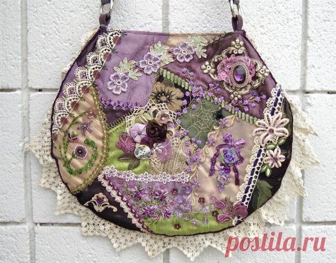 Крейзи-квилт. Изделия и лоскутов.