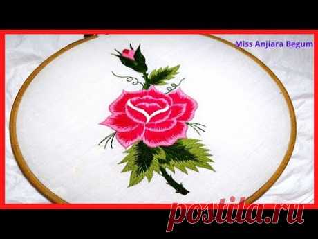 Cute Rose Hand Embroidery,Flowers Embroidery,Secrets of Embroidery 17,Embroidery, #Miss_A