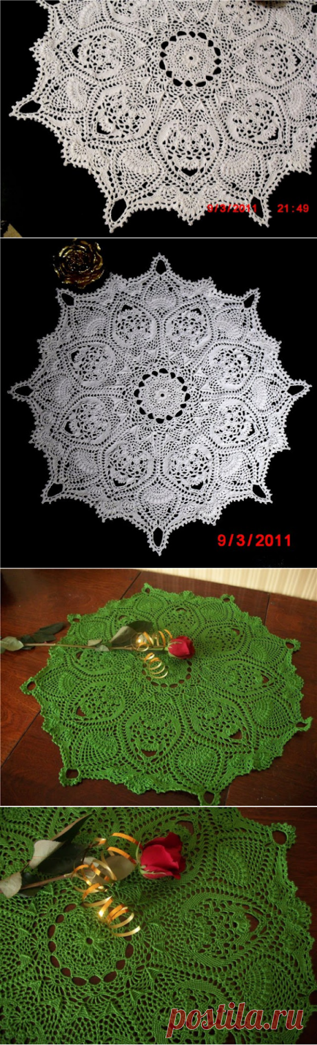Салфетка Majestic pineapples из книги Патрисии Кристофферсен «Exquisite Table Toppers»