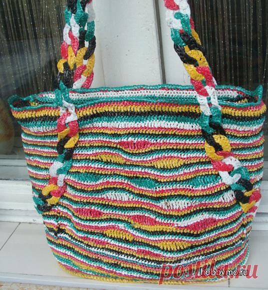 Мастер-класс 'Сумка из полиэтиленовой пряжи крючком' - Море хобби. Мы расскажем вам все о рукоделии и мастер-классах