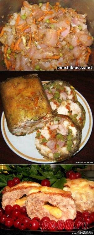 Куриный рулет, быстрого приготовления - Всё Фаршированное - Каталог Рецептов - ПОНЧИК