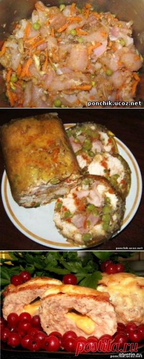 Куриный рулет, быстрого приготовления - Всё Фаршированное - Каталог Рецептов - ПОНЧИК