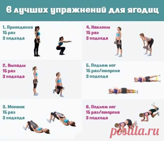 6 лучших упражнений для ягодиц!