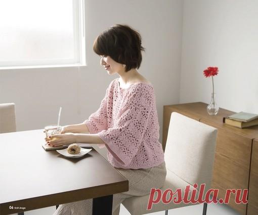 Розовый топ крючком