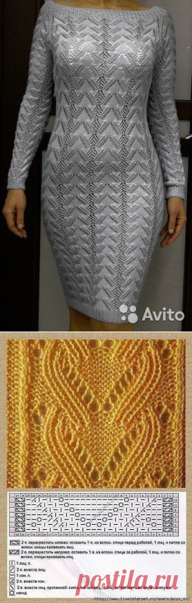 АЖУРНОЕ ПЛАТЬЕ СПИЦАМИ
