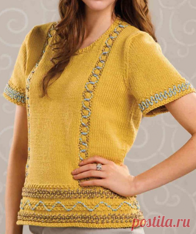 Оригинальная отделка джемпера. Вязание спицами. | Марусино рукоделие | Яндекс Дзен