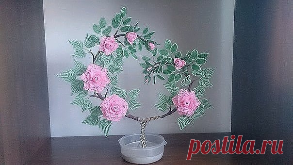 Мини мк по созданию розы из бисера — Сделай сам, идеи для творчества - DIY Ideas