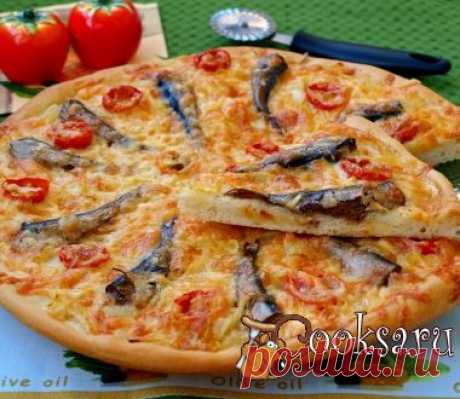 Пицца со шпротами и помидорами черри фото рецепт приготовления