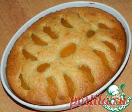 Творожный пирог с персиками - кулинарный рецепт