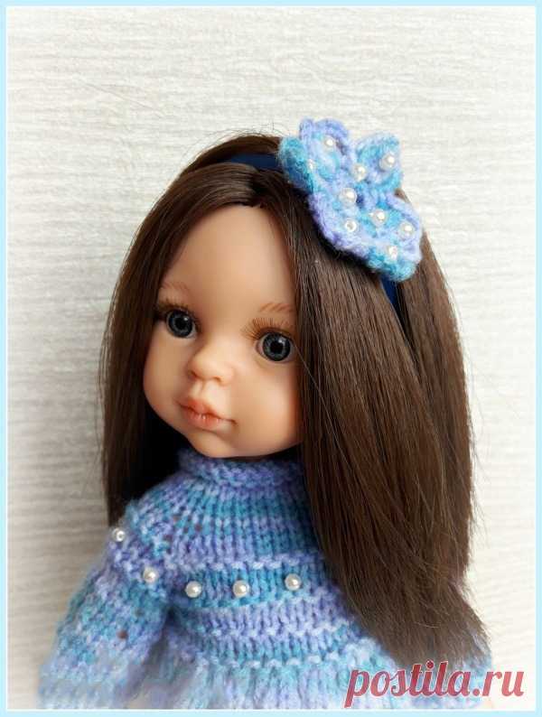 Elegant Hand-Knit Dress and Crocheted Headband A Delicate Pattern