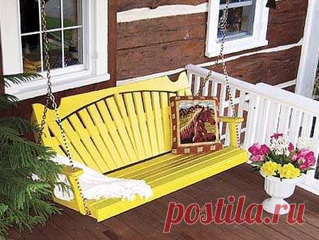 Красивые садовые качели: 30 фото