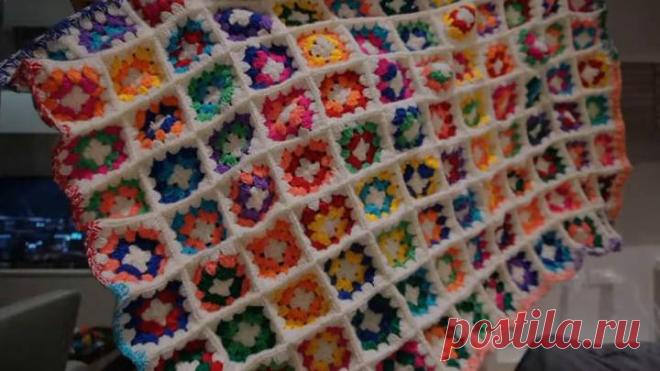 Бабушкин квадрат — основа шедевра! Сказочный плед из квадратов