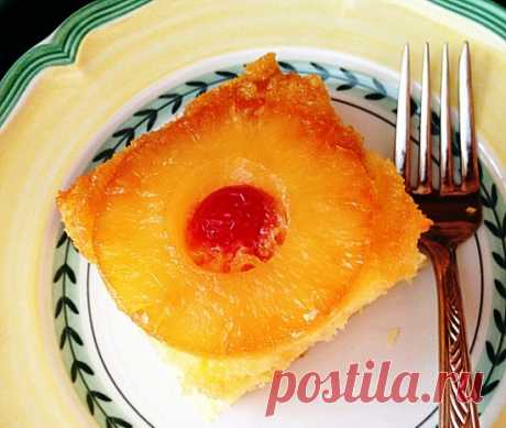 Простой и вкусный ананасовый десерт Сладкий пирог с консервированными ананасами и вишнями – простой и быстрый рецепт