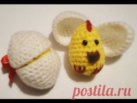 Цыплёнок в скорлупе Часть 1  Вязание крючком Chick in shell  Part 1 Crochet