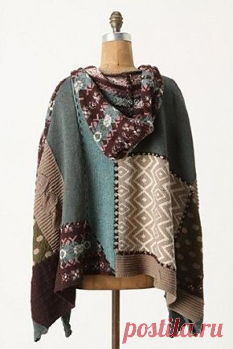 Lovely use of old sweaters. Could use similar techniques for coverlets, scarves, etc. - Beautiful! | Что надеть