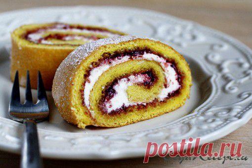 Бисквитный рулет с вареньем| Лучшие рецепты