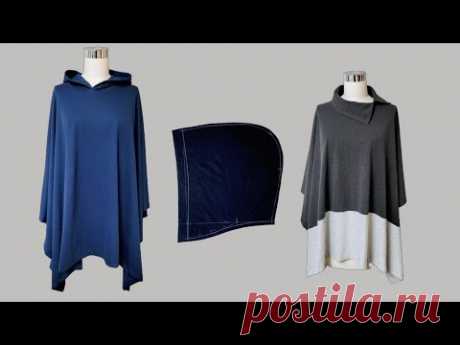 모자달린 케이프 숄 만들기 / Make a cape shawl with a hat