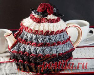Грелка на чайник «Зимние розы» - запись пользователя Наталья (Наталья) в сообществе Вязание спицами в категории Вязание спицами аксессуаров Описание вязания грелки для чайника от дизайнера Julia Cheng переведено из журнала 