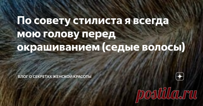 По совету стилиста я всегда мою голову перед окрашиванием (седые волосы) У меня седые волосы и равномерное их окрашивание всегда было для меня проблемой. Несколько лет назад в одной передаче стилист рассказал несколько полезных тонкостей окрашивания седины в домашних условиях. И я их успешно применяю для закрашивания своей седины.
