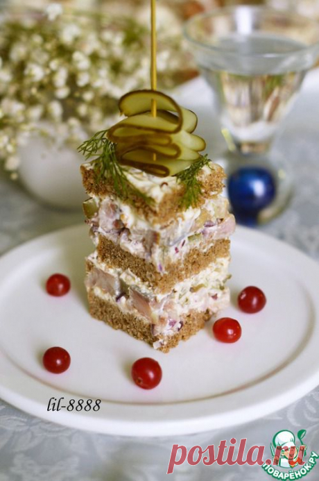 Закусочный торт с сельдью - кулинарный рецепт