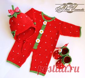 Вяжем для самых маленьких. Комплект "Клубничка" | Волшебная петелька