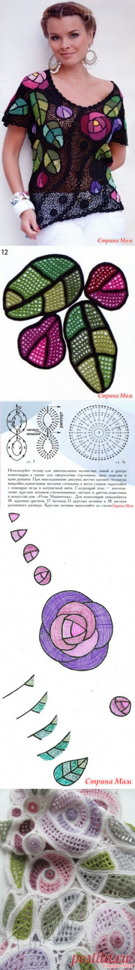 Летняя кофточка «Розы Макинтоша» (крючком) - Страна Мам