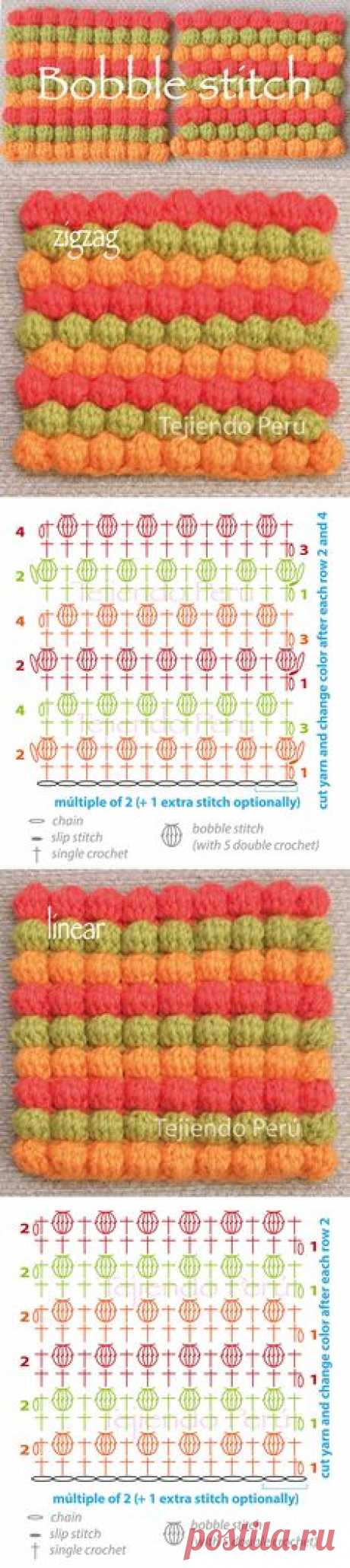 #Crochet block #stitch chart #pattern diagram via @tejiendoperu | BEYZA's Häkelkiste | Вязаные Крючком Блоки, Стежки и Диаграмм