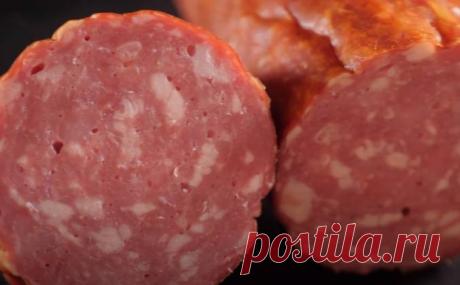 Домашняя колбаса сервелат варено копченая по ГОСТу
