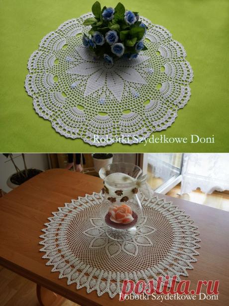 Круглые салфетки крючком. Две схемы.