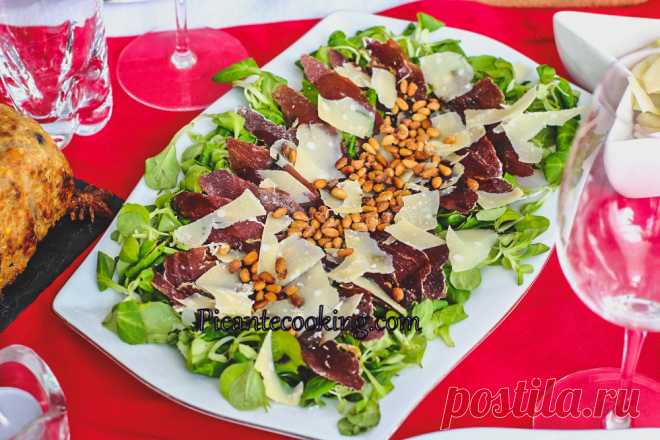 Брезаола на салаті з кедровими горішками | Picantecooking