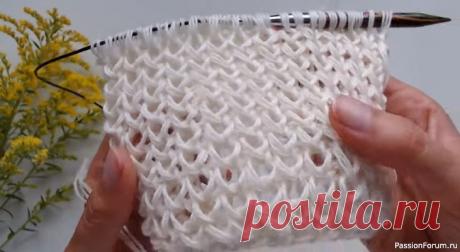 Классный узор для шарфа. Видео МК | Вязание спицами для начинающих Просто отличный молодежный узор. Идеален для шарфа!