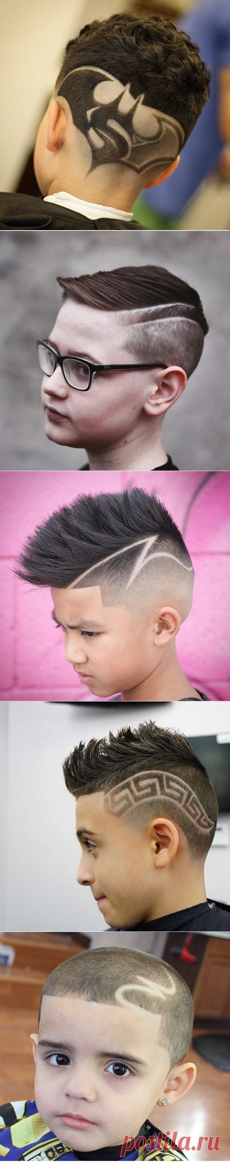 Стрижки для мальчиков с выбриванием узора и рисунка, фото 2017