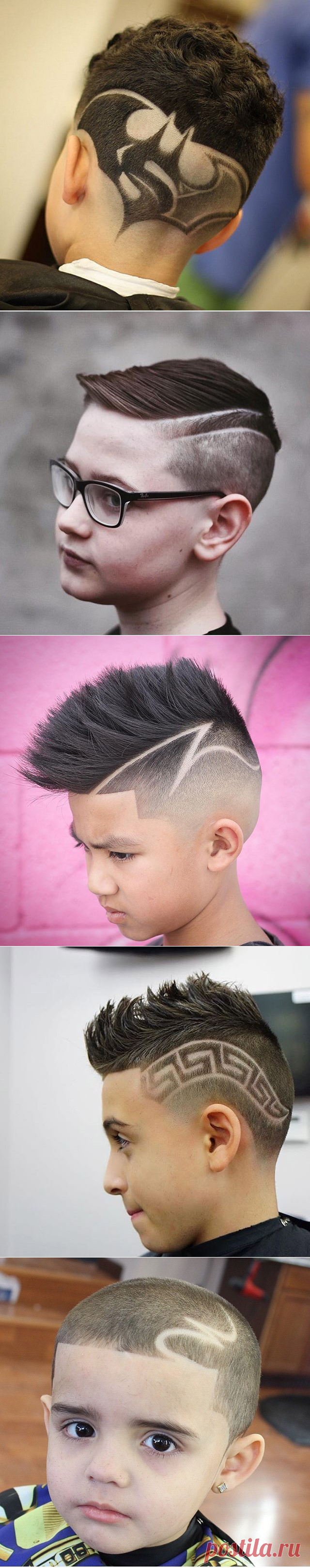 Стрижки для мальчиков с выбриванием узора и рисунка, фото 2017
