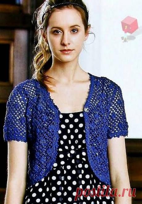 Жакет летний ажурный крючком