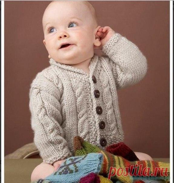 Жакет для малышей спицами. — Красивое вязание