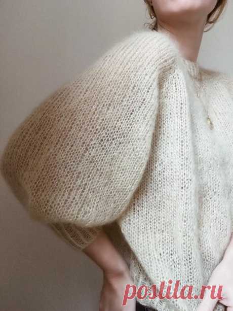 Вязаный пуловер из мохера Sweater No 1 - Вяжи.ру